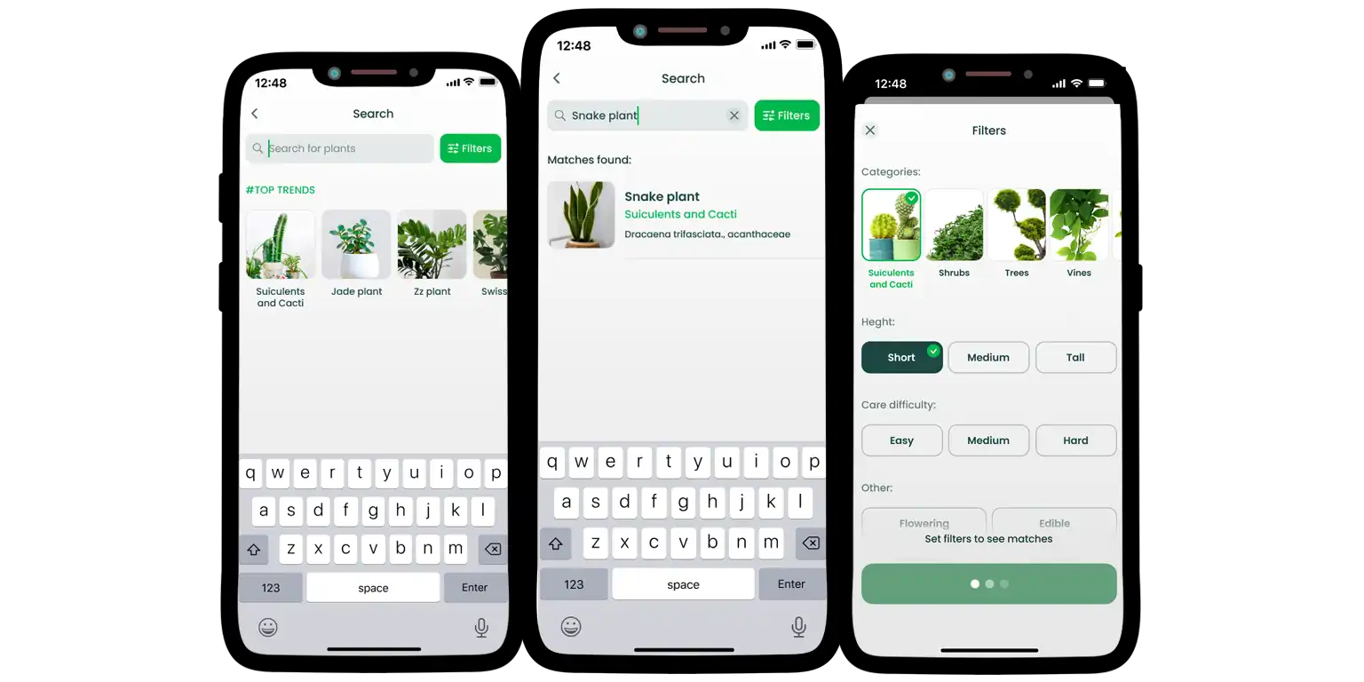 Screen from the Plant Finder app